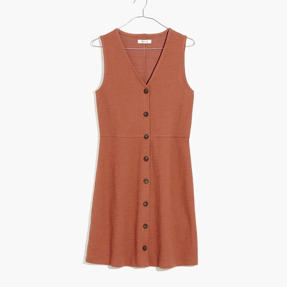 Madewell Dresses & Skirts - Madewell Sleeveless Button-Front Mini Dress afterglow red, size small, EUC